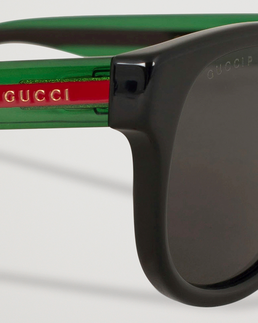 Hombres | Gucci GG0003S Sunglasses Black/Green/Grey | Gucci | GG0003S Sunglasses Black/Green/Grey