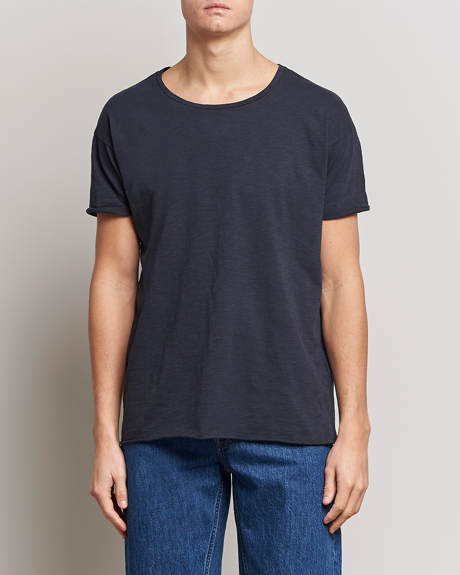 Hombres | Camisetas | Nudie Jeans | Roger Slub Crew Neck Tee Navy