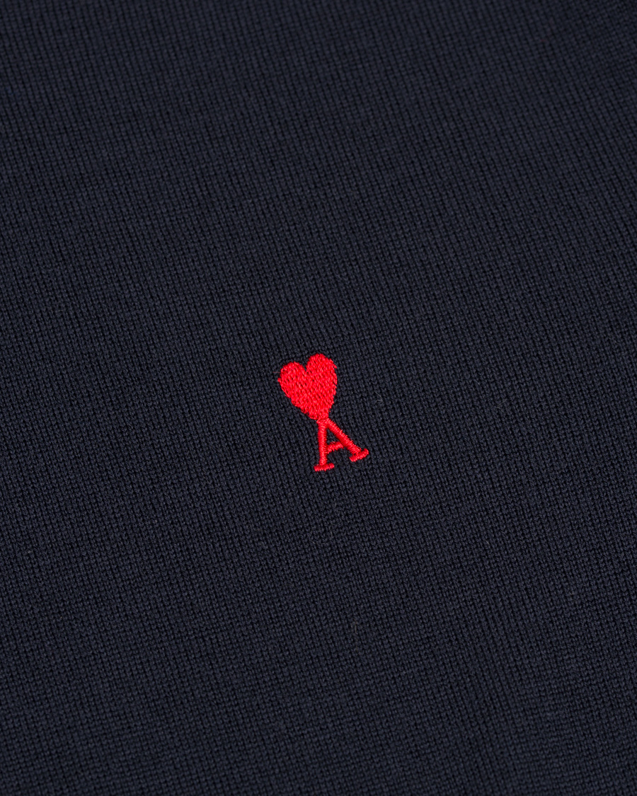 Hombres | Jerséis y prendas de punto | AMI | Crew Neck Logo Sweater Navy