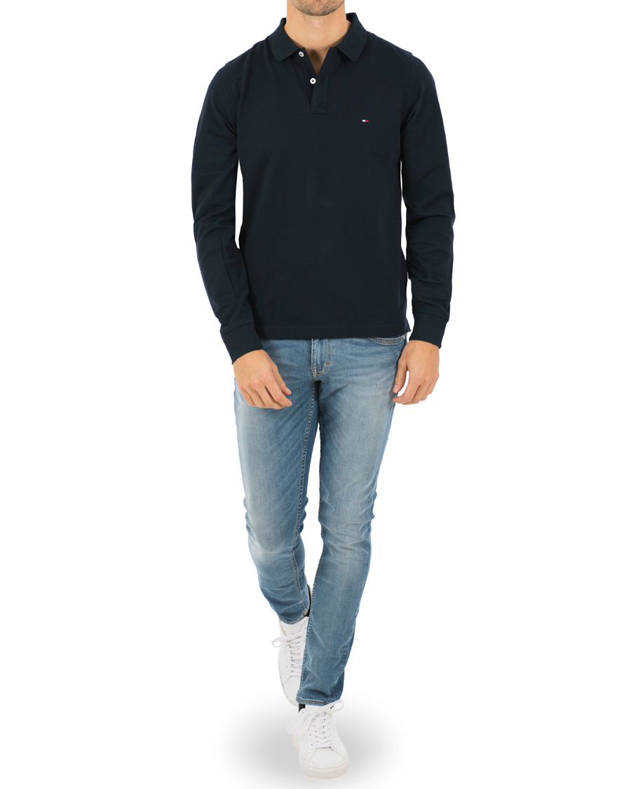 Hombres | Jerséis y prendas de punto | Tommy Hilfiger | Luxury Slim Fit Long Sleeve Polo Sky Captain