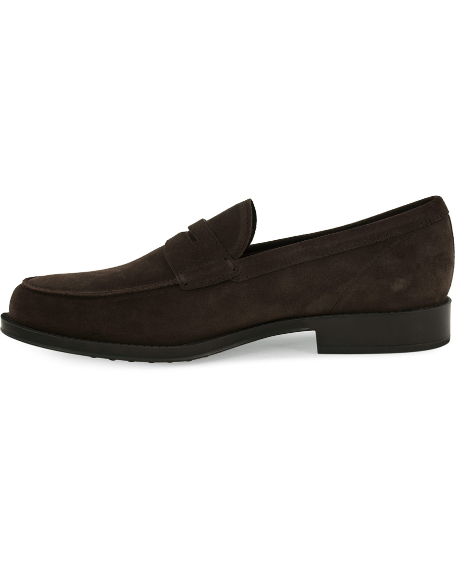 Hombres | Tod's Mocassino Penny Loafers Dark Brown Suede | Tod's | Mocassino Penny Loafers Dark Brown Suede