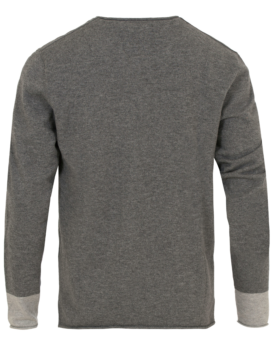 Hombres | Jerséis y prendas de punto | Filippa K | Cotton/Merino Roll Edge Sweater Grey Melange