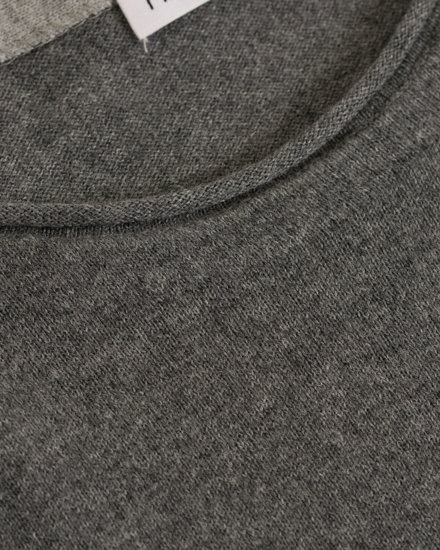 Hombres | Jerséis y prendas de punto | Filippa K | Cotton/Merino Roll Edge Sweater Grey Melange