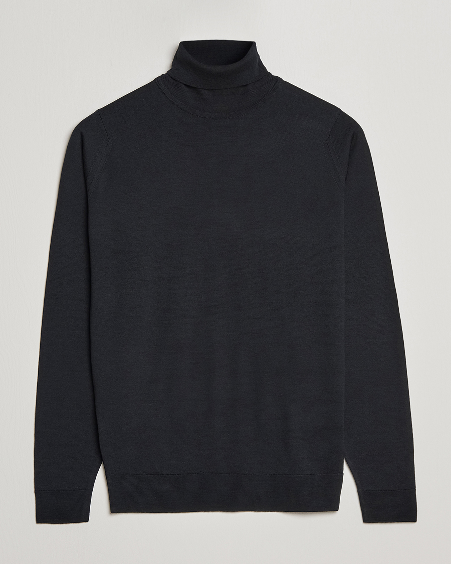 Hombres | Jerséis y prendas de punto | John Smedley | Cherwell Extra Fine Merino Rollneck Black