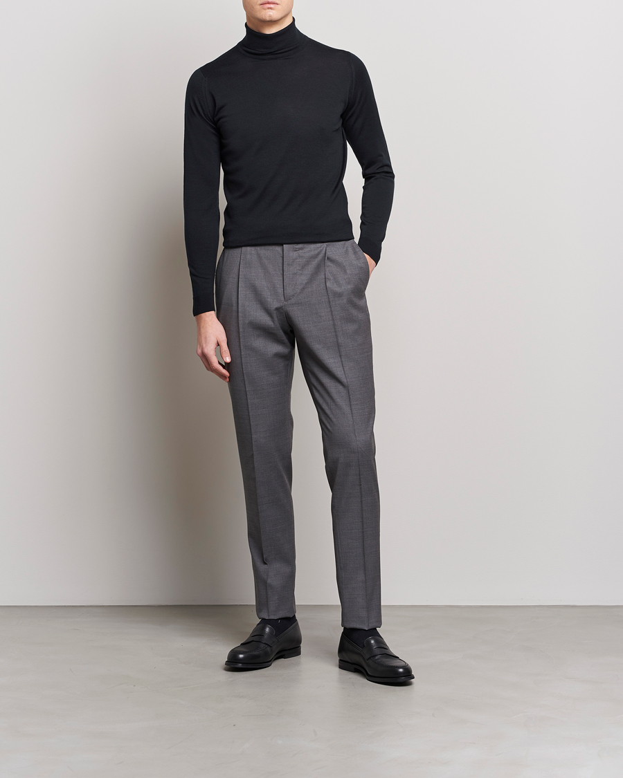 Hombres | Jerséis y prendas de punto | John Smedley | Cherwell Extra Fine Merino Rollneck Black