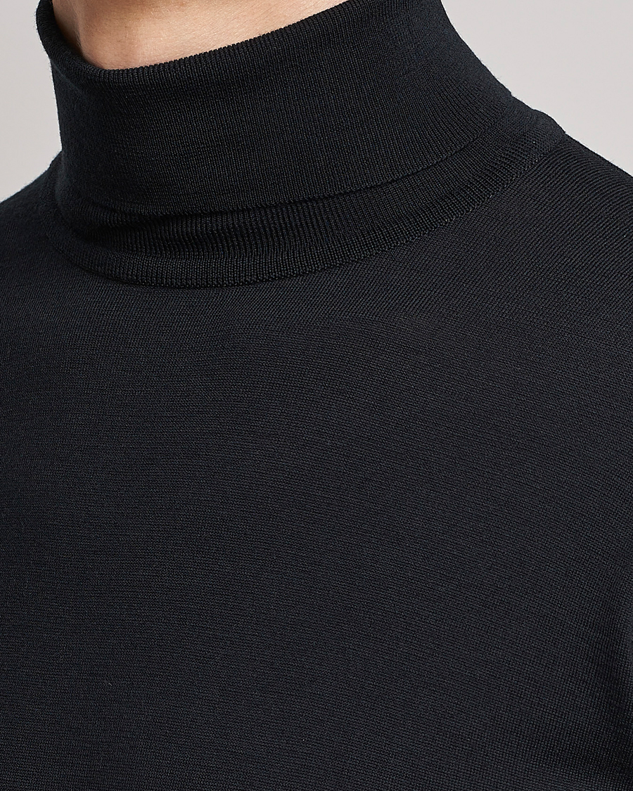 Hombres | Jerséis y prendas de punto | John Smedley | Cherwell Extra Fine Merino Rollneck Black