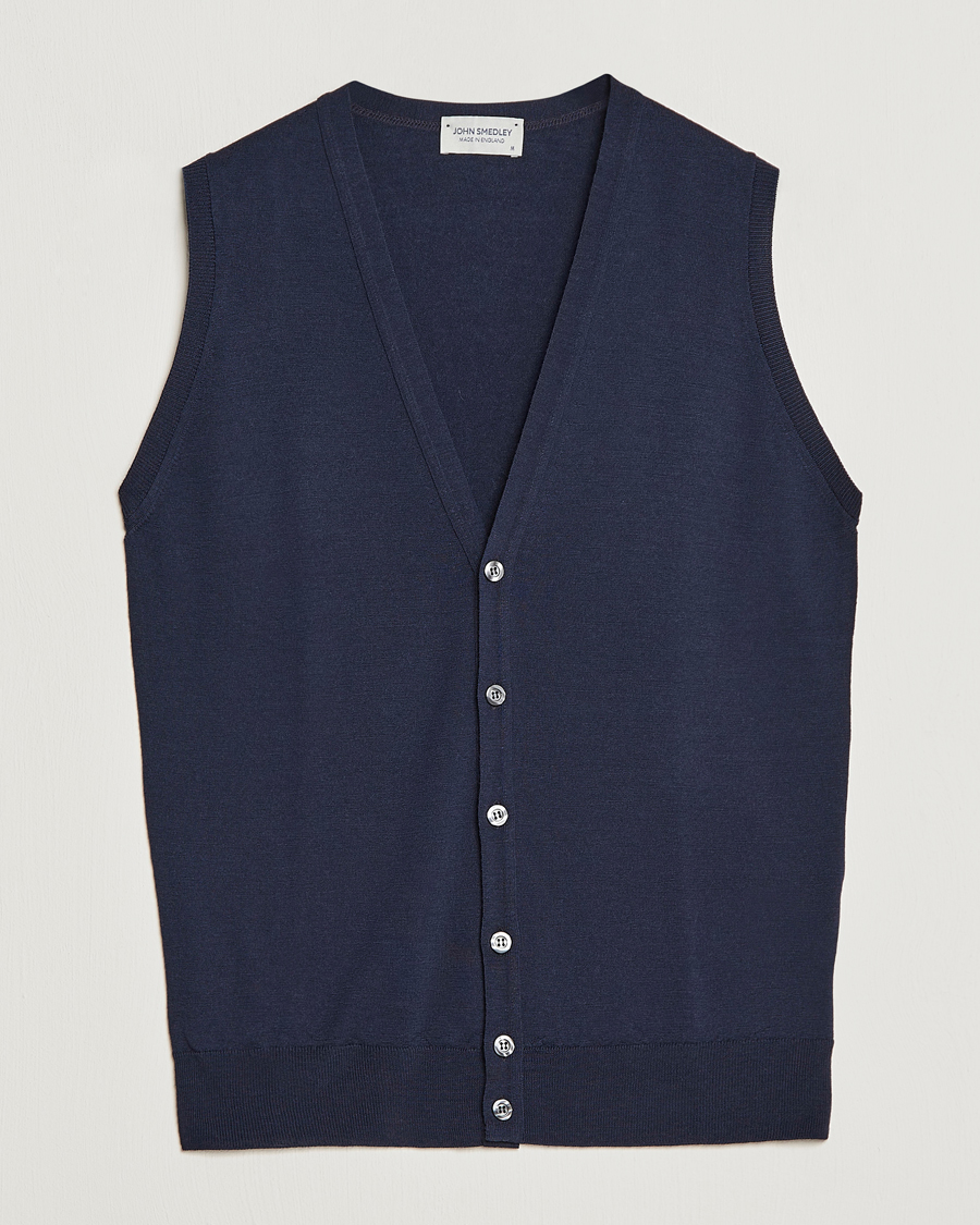 Hombres | Jerséis y prendas de punto | John Smedley | Huntswood Slim Fit Waistcoat Midnight