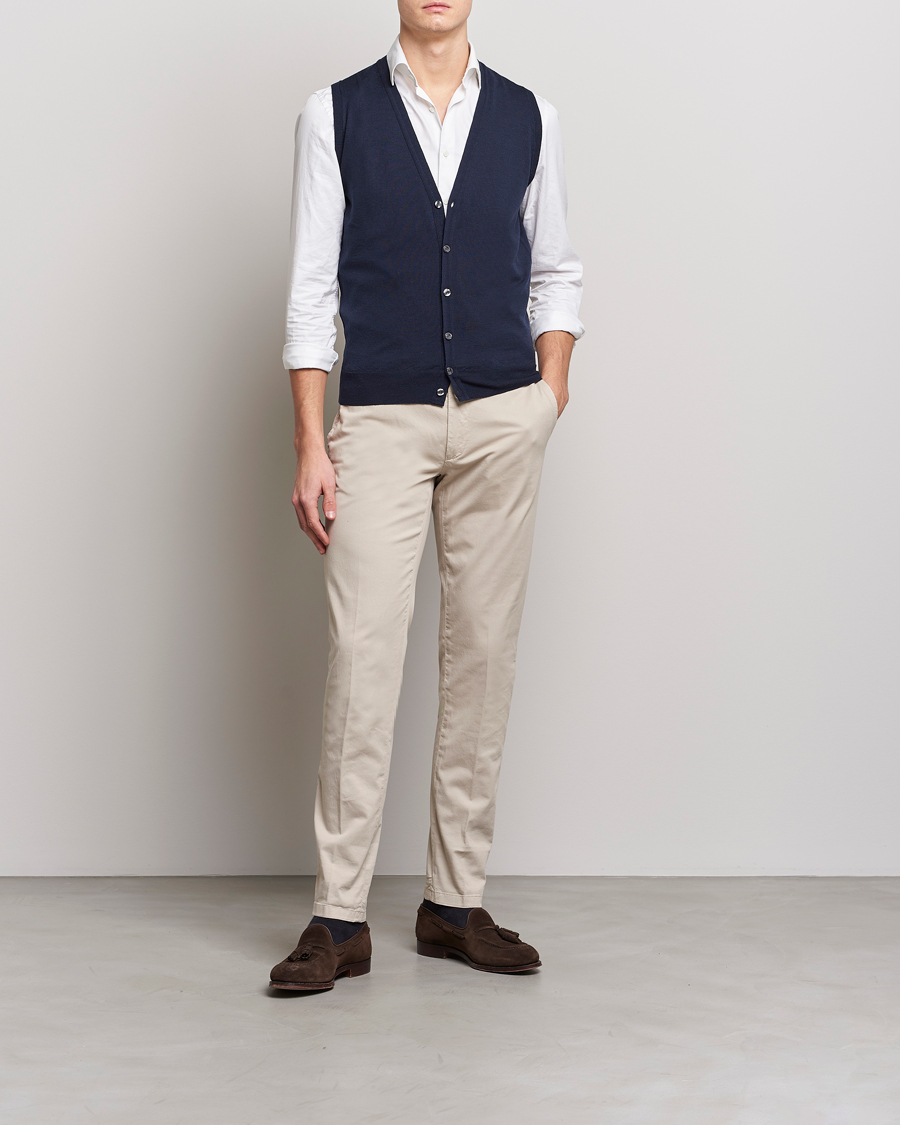 Hombres | Jerséis y prendas de punto | John Smedley | Huntswood Slim Fit Waistcoat Midnight
