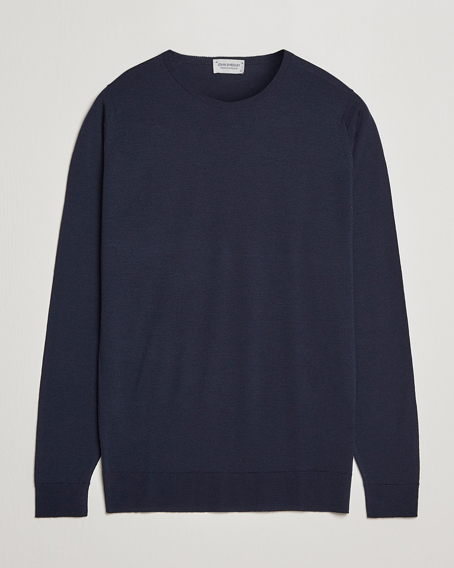 Hombres | Jerséis y prendas de punto | John Smedley | Lundy Extra Fine Merino Crew Neck Midnight