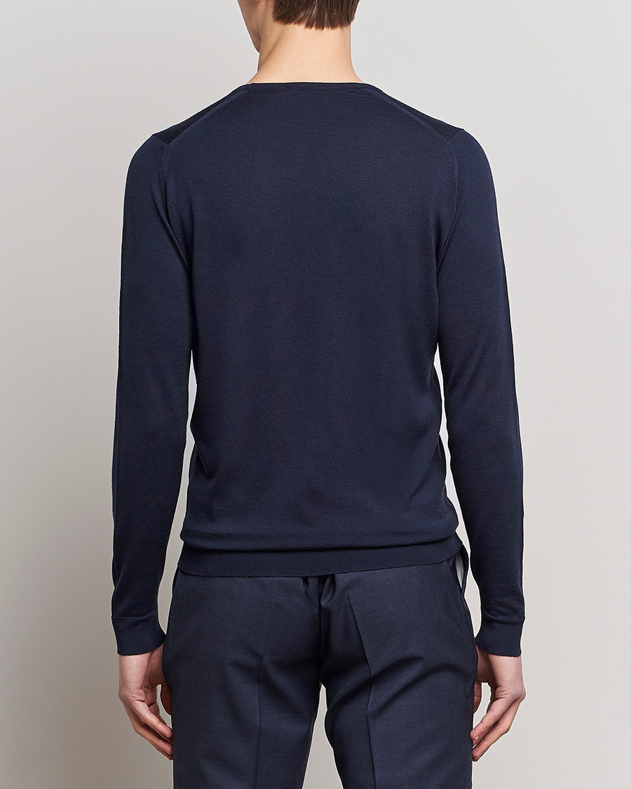 Hombres | Jerséis y prendas de punto | John Smedley | Lundy Extra Fine Merino Crew Neck Midnight