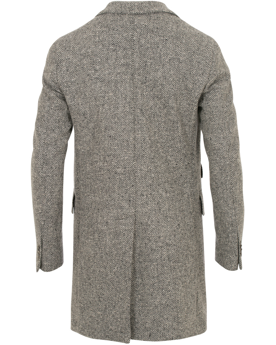 Hombres | Abrigos y chaquetas | L.B.M. 1911 | Wool Herringbone Peak Lapel Coat Light Grey