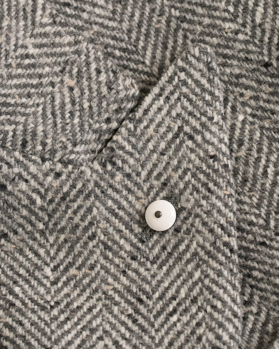 Hombres | Abrigos y chaquetas | L.B.M. 1911 | Wool Herringbone Peak Lapel Coat Light Grey
