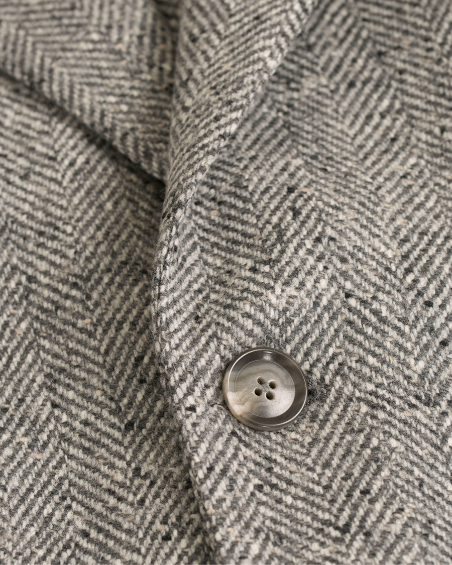 Hombres | Abrigos y chaquetas | L.B.M. 1911 | Wool Herringbone Peak Lapel Coat Light Grey