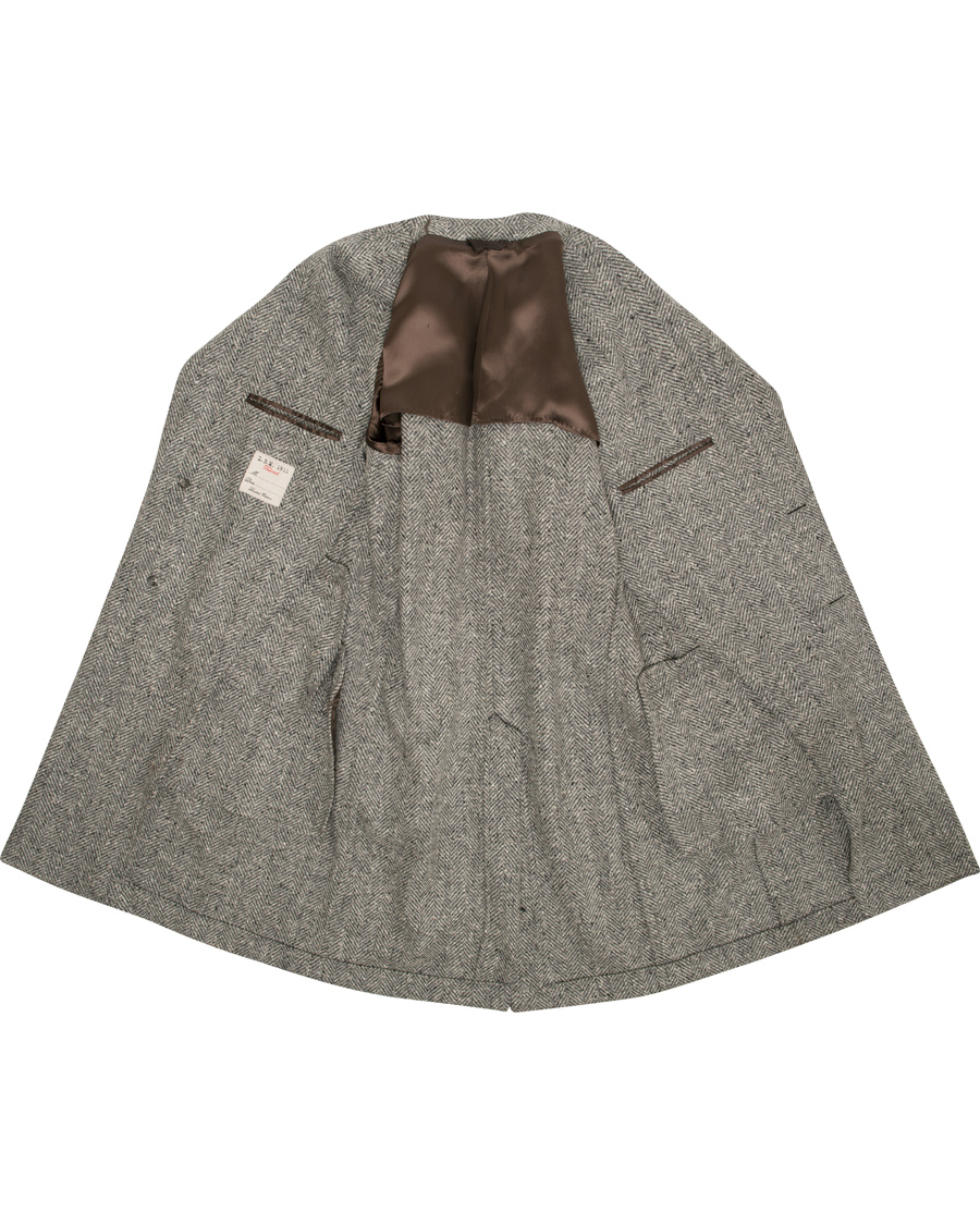 Hombres | Abrigos y chaquetas | L.B.M. 1911 | Wool Herringbone Peak Lapel Coat Light Grey