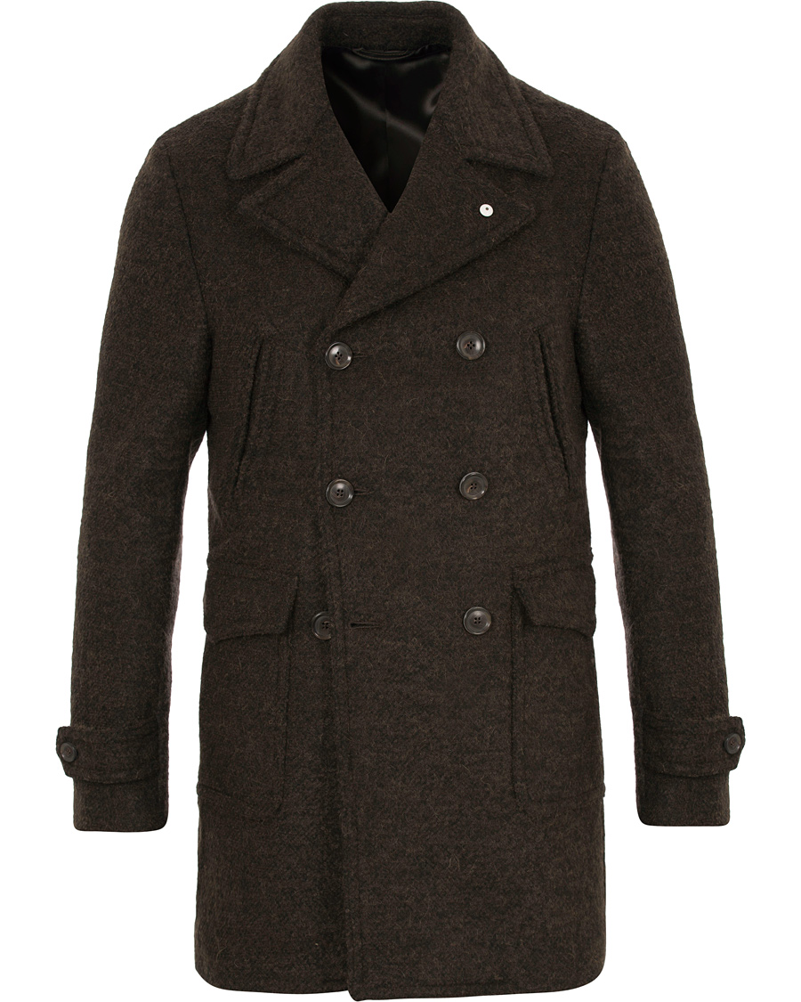 Hombres | Abrigos y chaquetas | L.B.M. 1911 | Wool Double Breasted Coat Brown