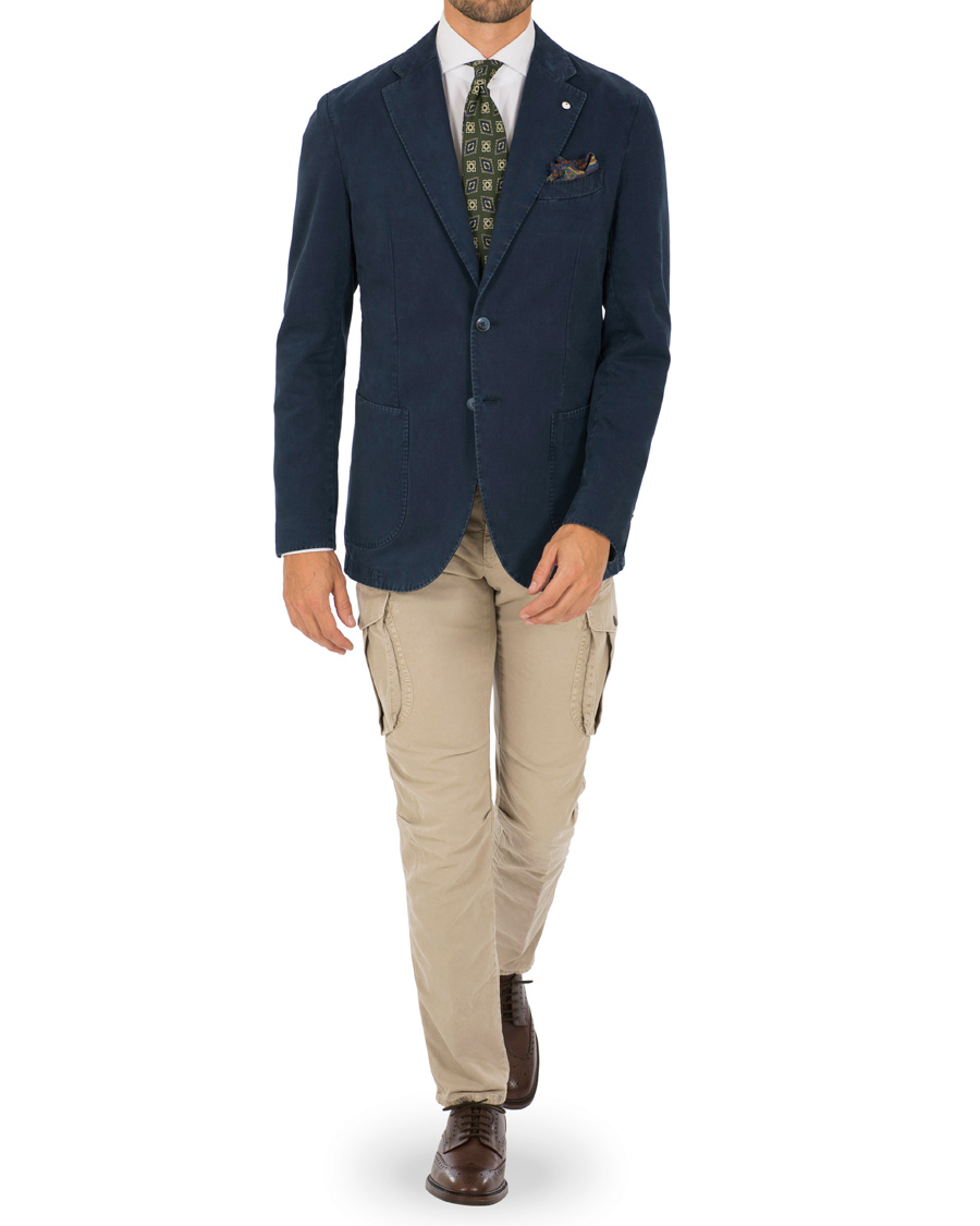 Hombres | Blazers | L.B.M. 1911 | Jack Regular Fit Cotton Blazer Long Blue