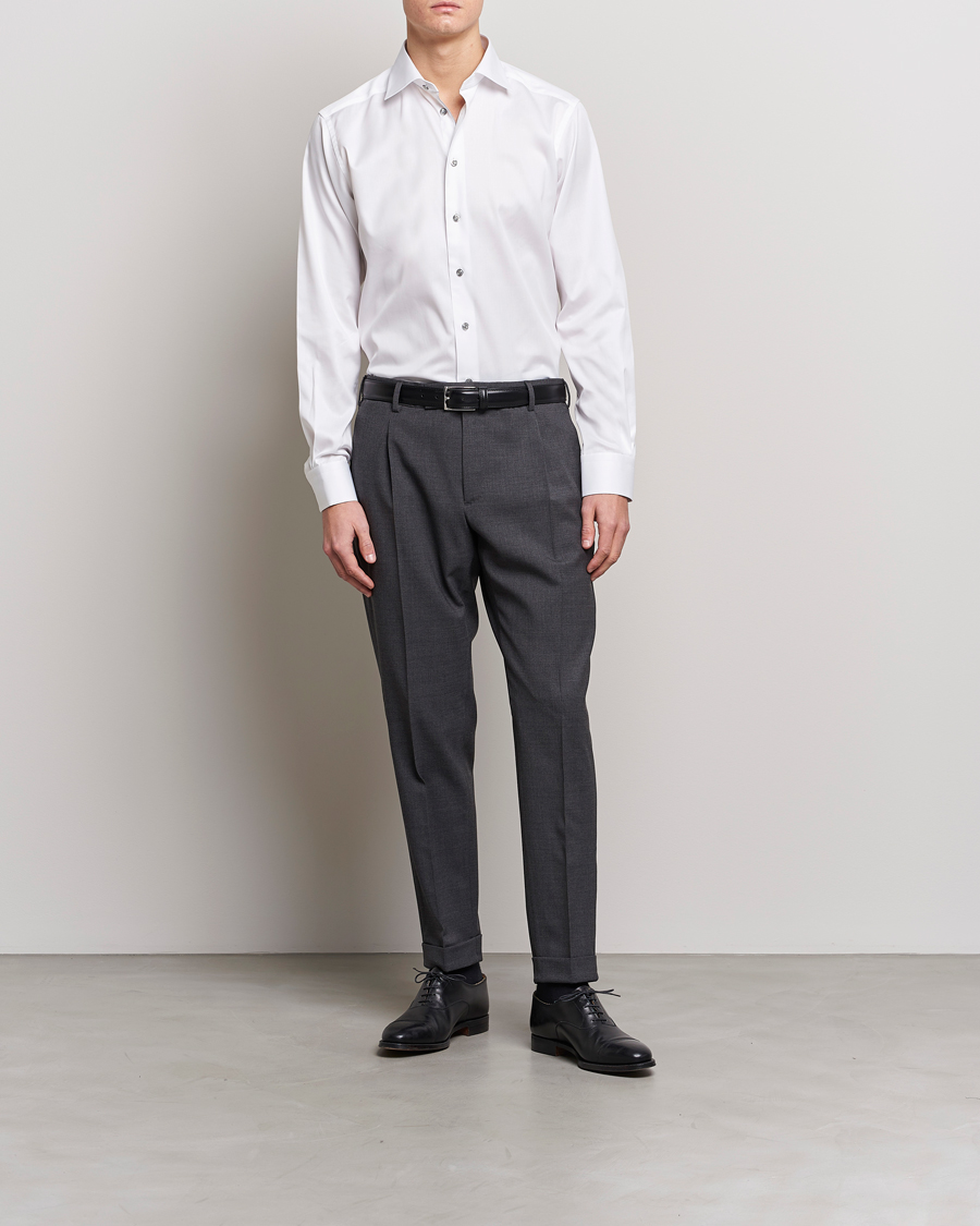 Hombres | Camisas de vestir | Eton | Contemporary Fit Signature Twill Shirt White