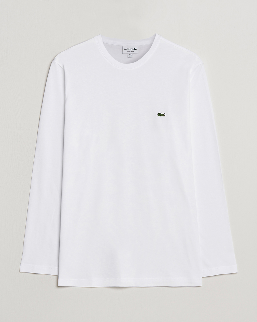 Hombres | Camisetas | Lacoste | Long Sleeve Crew Neck T-Shirt White