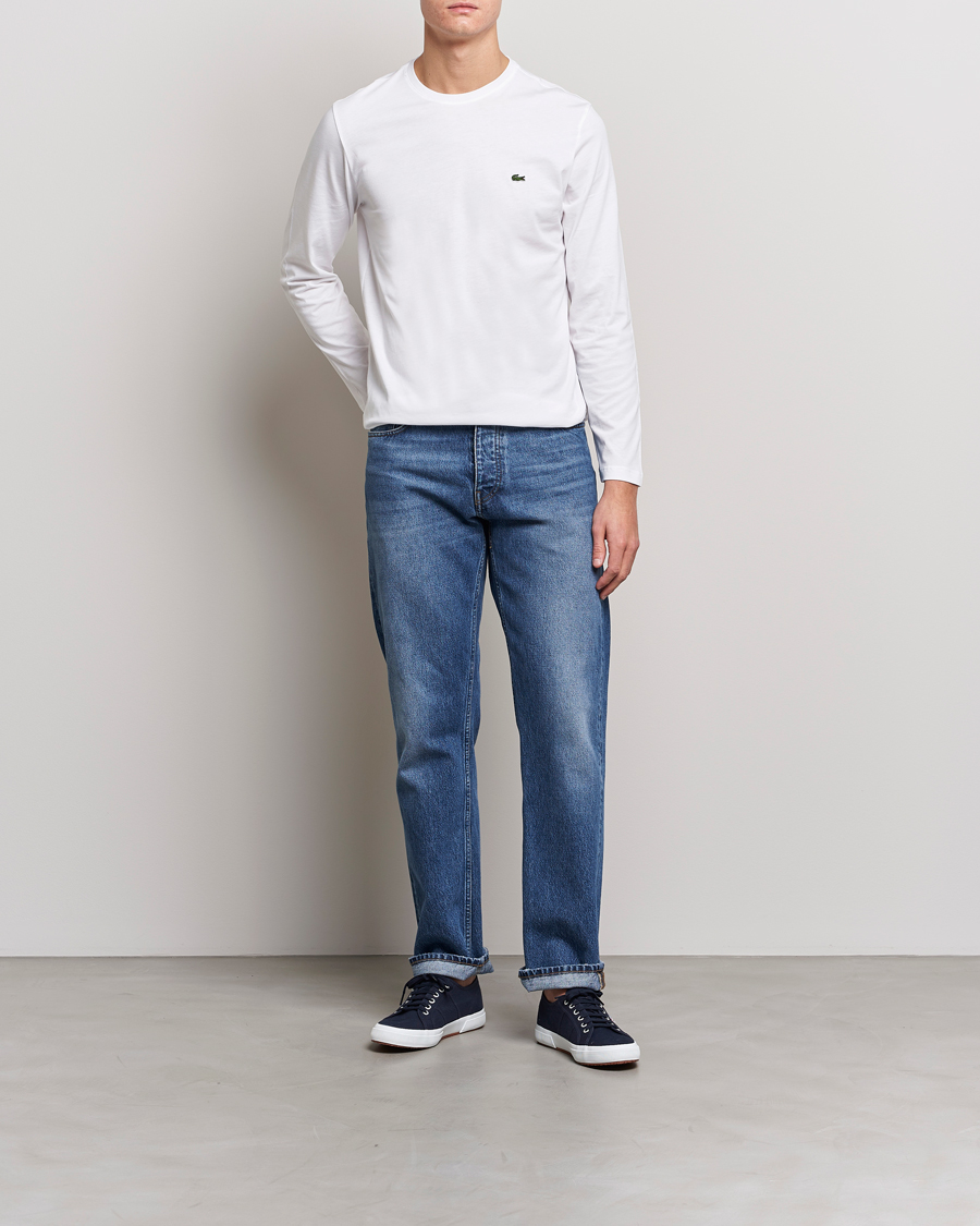 Hombres | Camisetas | Lacoste | Long Sleeve Crew Neck T-Shirt White
