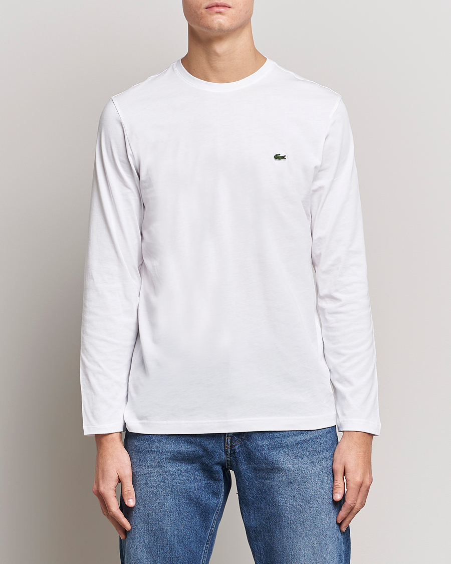 Hombres | Camisetas | Lacoste | Long Sleeve Crew Neck T-Shirt White