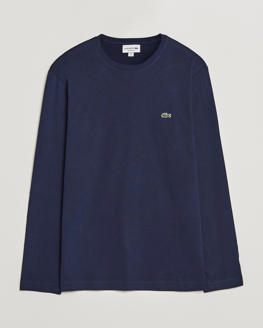 Hombres | Camisetas | Lacoste | Long Sleeve Crew Neck T-Shirt Navy