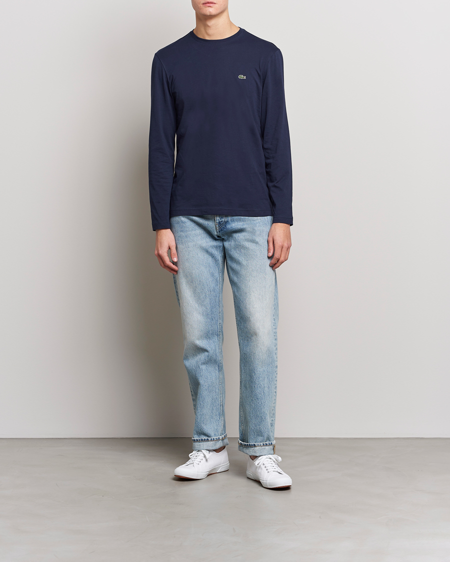 Hombres | Camisetas | Lacoste | Long Sleeve Crew Neck T-Shirt Navy