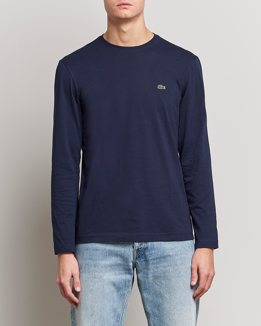 Hombres | Lacoste | Lacoste | Long Sleeve Crew Neck T-Shirt Navy