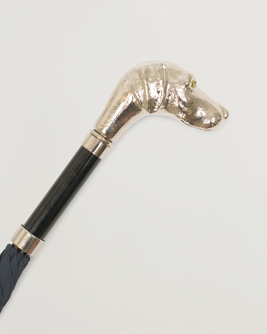 Hombres | Fox Umbrellas Silver Dog Umbrella Navy | Fox Umbrellas | Silver Dog Umbrella Navy