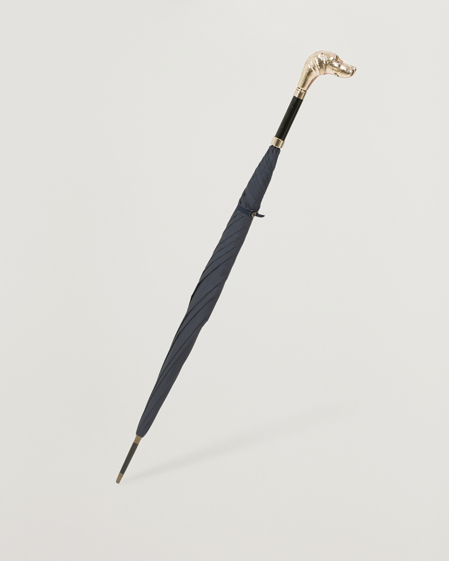 Hombres | Fox Umbrellas Silver Dog Umbrella Navy | Fox Umbrellas | Silver Dog Umbrella Navy