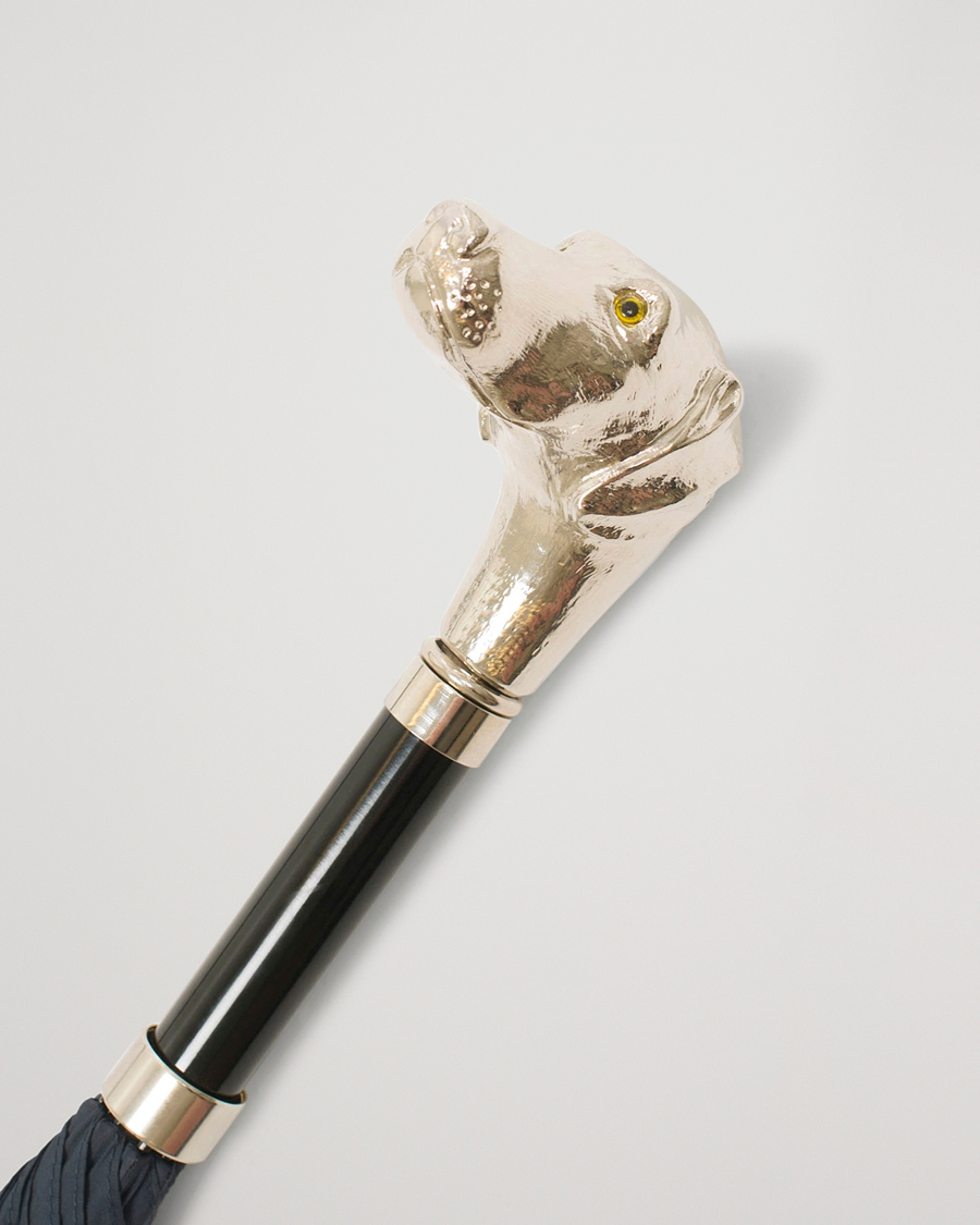 Hombres | Fox Umbrellas Silver Dog Umbrella Navy | Fox Umbrellas | Silver Dog Umbrella Navy