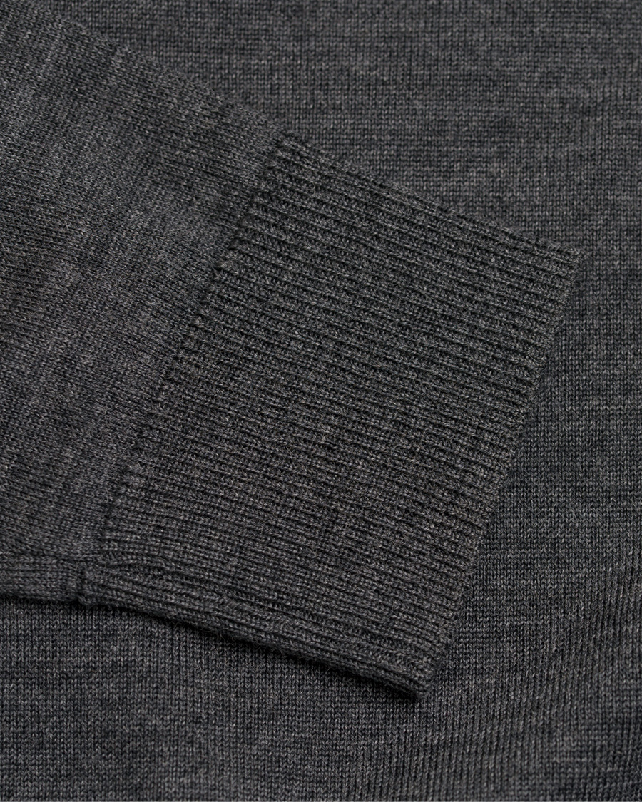 Hombres | Jerséis y prendas de punto | Tiger of Sweden | Visavi Extra Fine Merino Polo Dark Grey