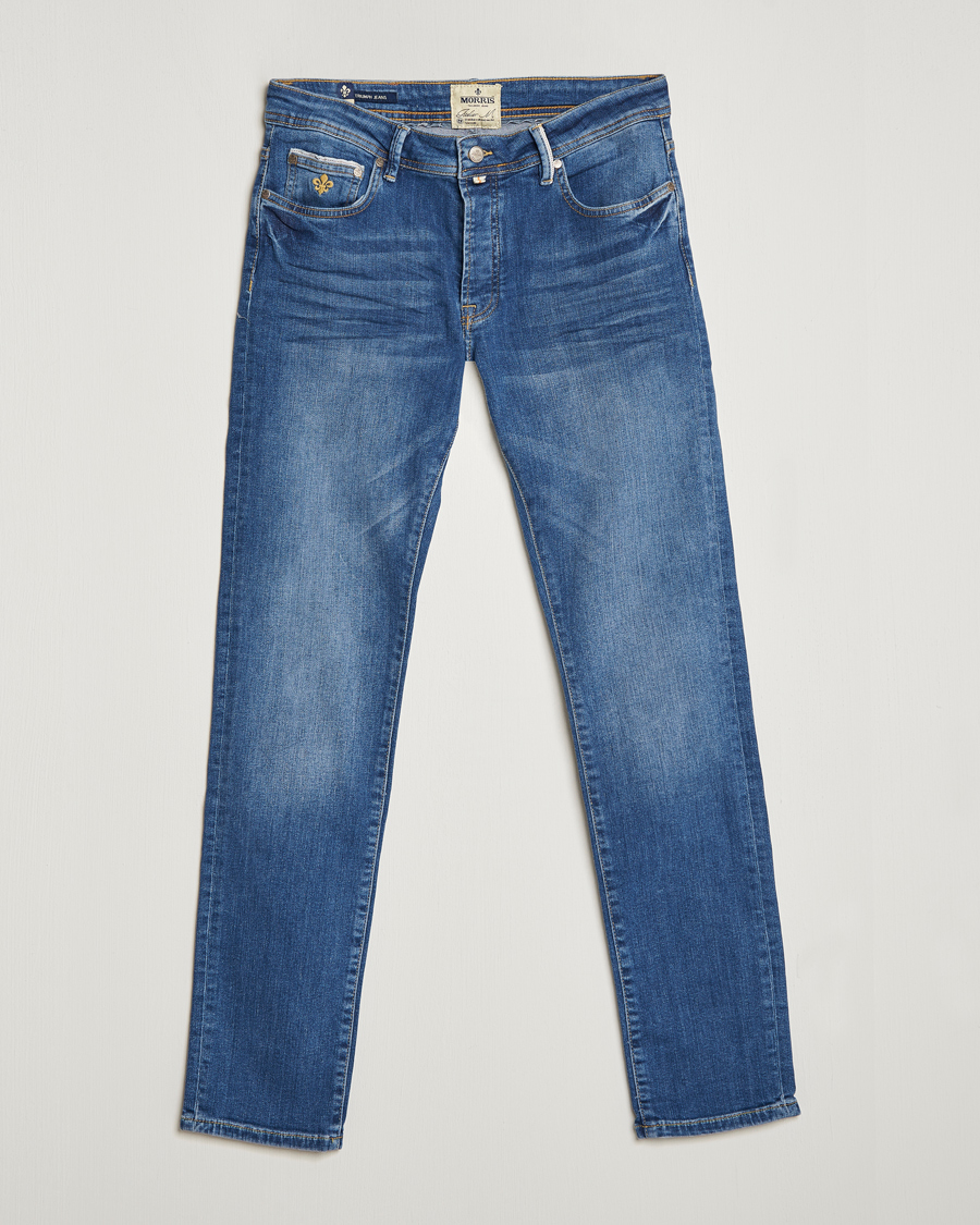 Hombres | Vaqueros | Morris | Triumph Slim Fit Stretch Jeans Mid Blue