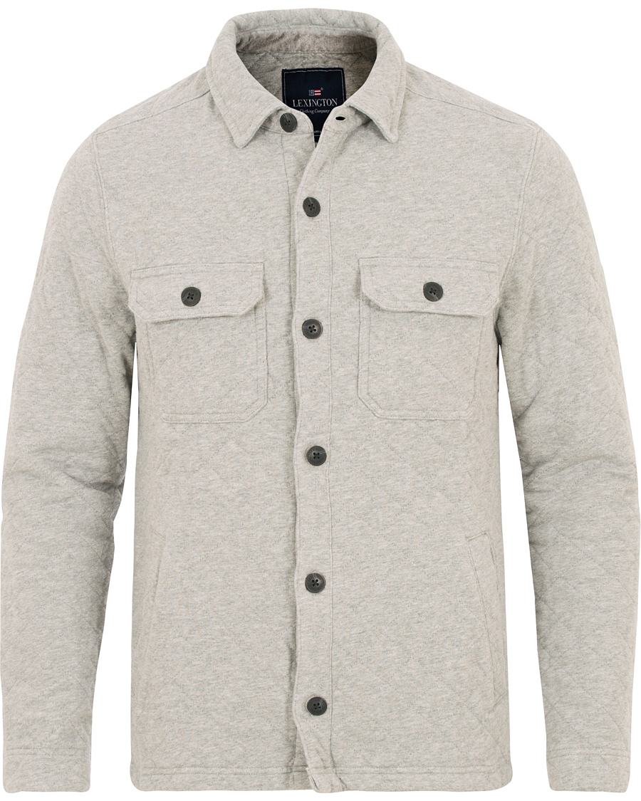 Hombres | Abrigos y chaquetas | Lexington | Bruce Quilted Jersey Shirt Jacket Heather Grey Melange