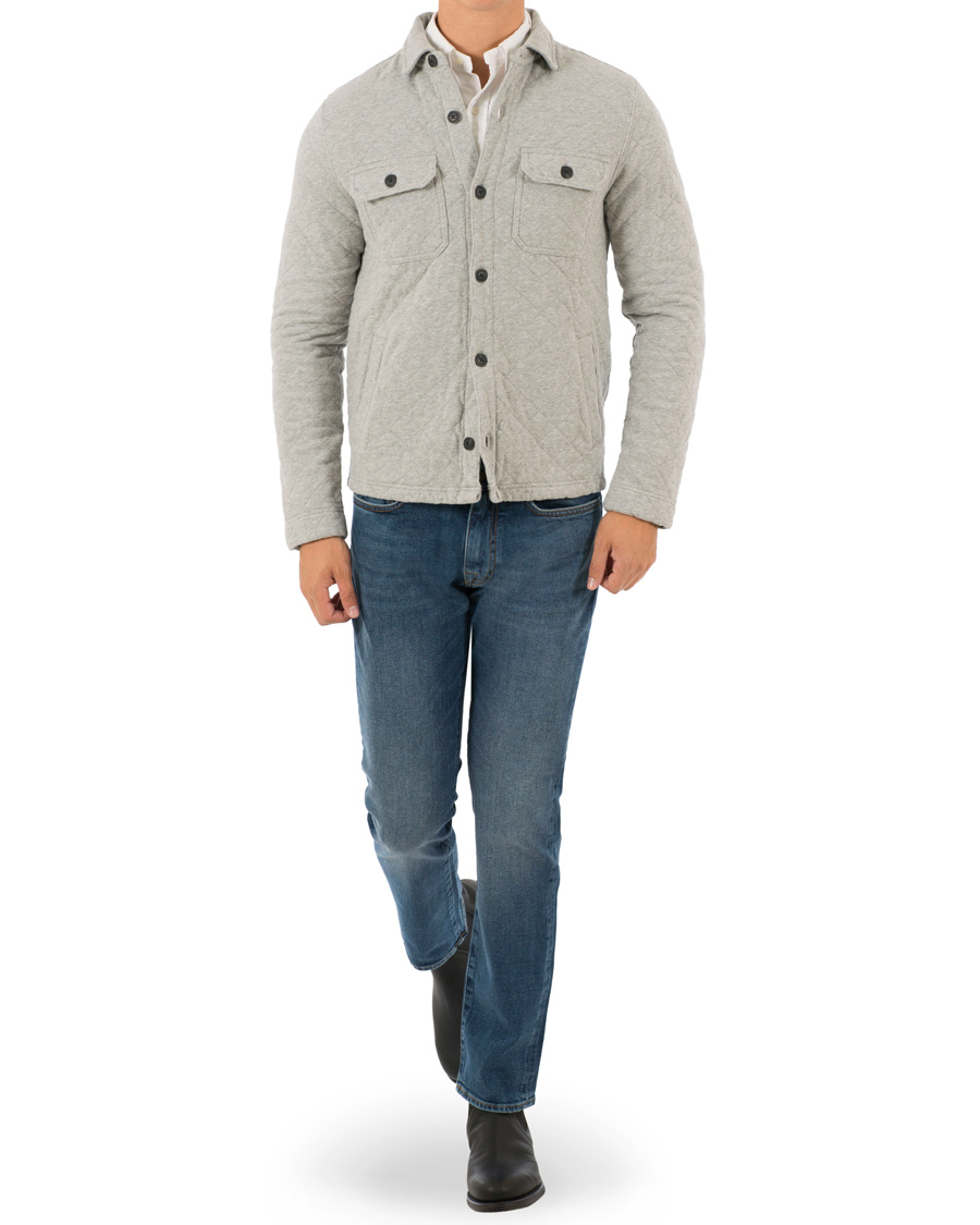 Hombres | Abrigos y chaquetas | Lexington | Bruce Quilted Jersey Shirt Jacket Heather Grey Melange