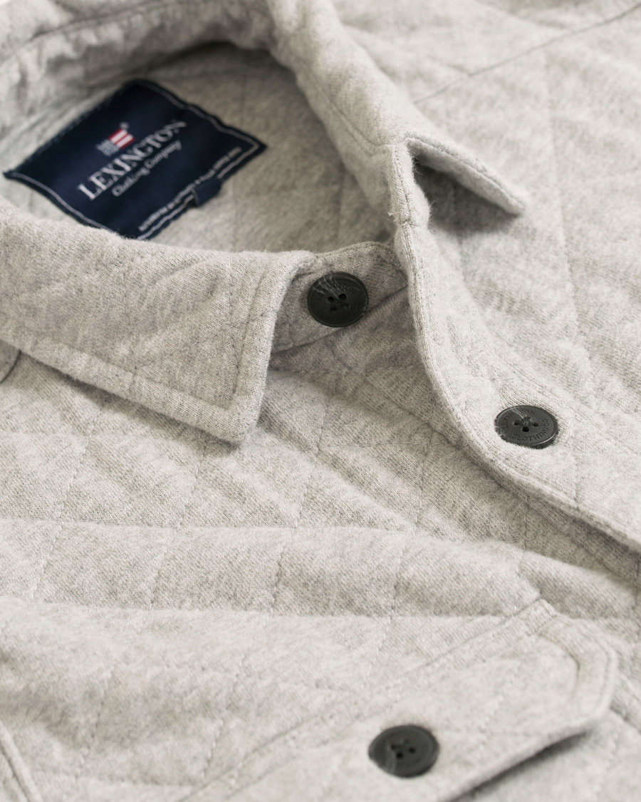 Hombres | Abrigos y chaquetas | Lexington | Bruce Quilted Jersey Shirt Jacket Heather Grey Melange