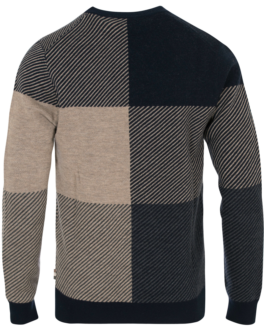 Hombres | Jerséis y prendas de punto | Aquascutum | Clapton Large Check Knit Navy