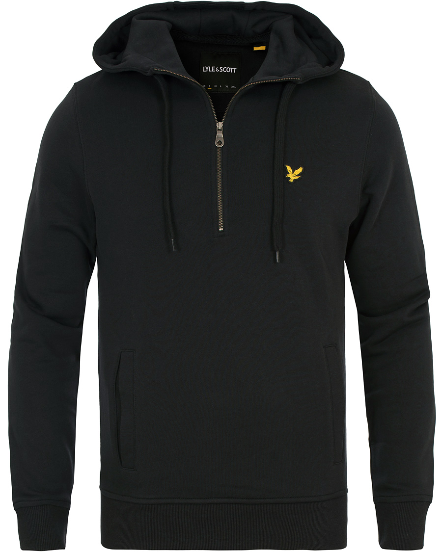 Hombres | Jerséis y prendas de punto | Lyle & Scott | Half Zip Hoodie True Black