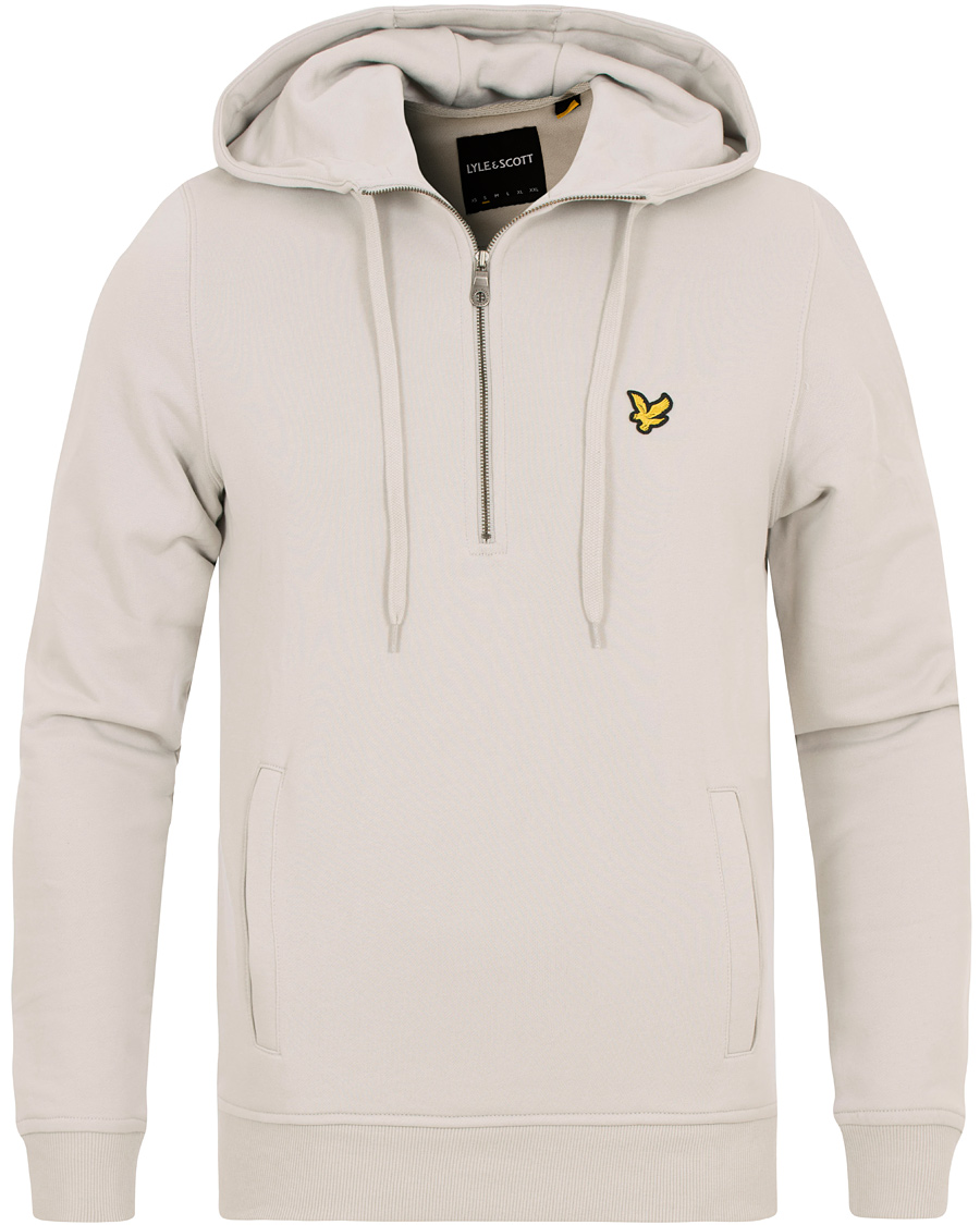 Hombres | Jerséis y prendas de punto | Lyle & Scott | Half Zip Hoodie Light Grey