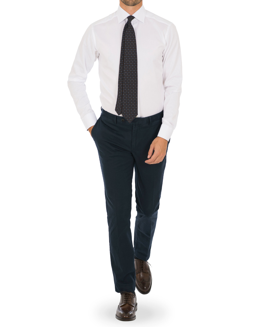 Hombres | Camisas | Eton | Super Sim Contrast Flower Shirt White