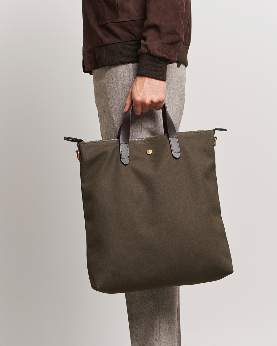 Hombres | Business & Beyond | Mismo | M/S Canvas Shopper Army/Dark Brown