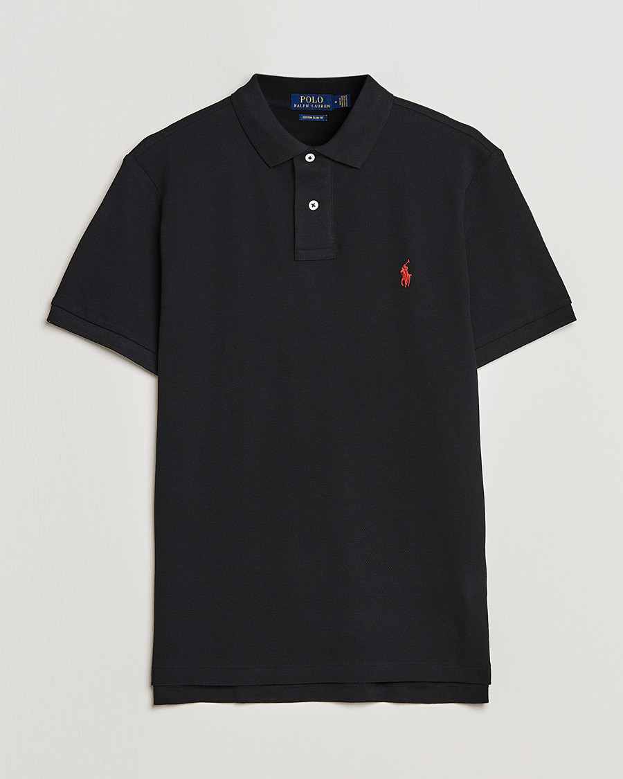 Hombres | Polos | Polo Ralph Lauren | Custom Slim Fit Polo Black