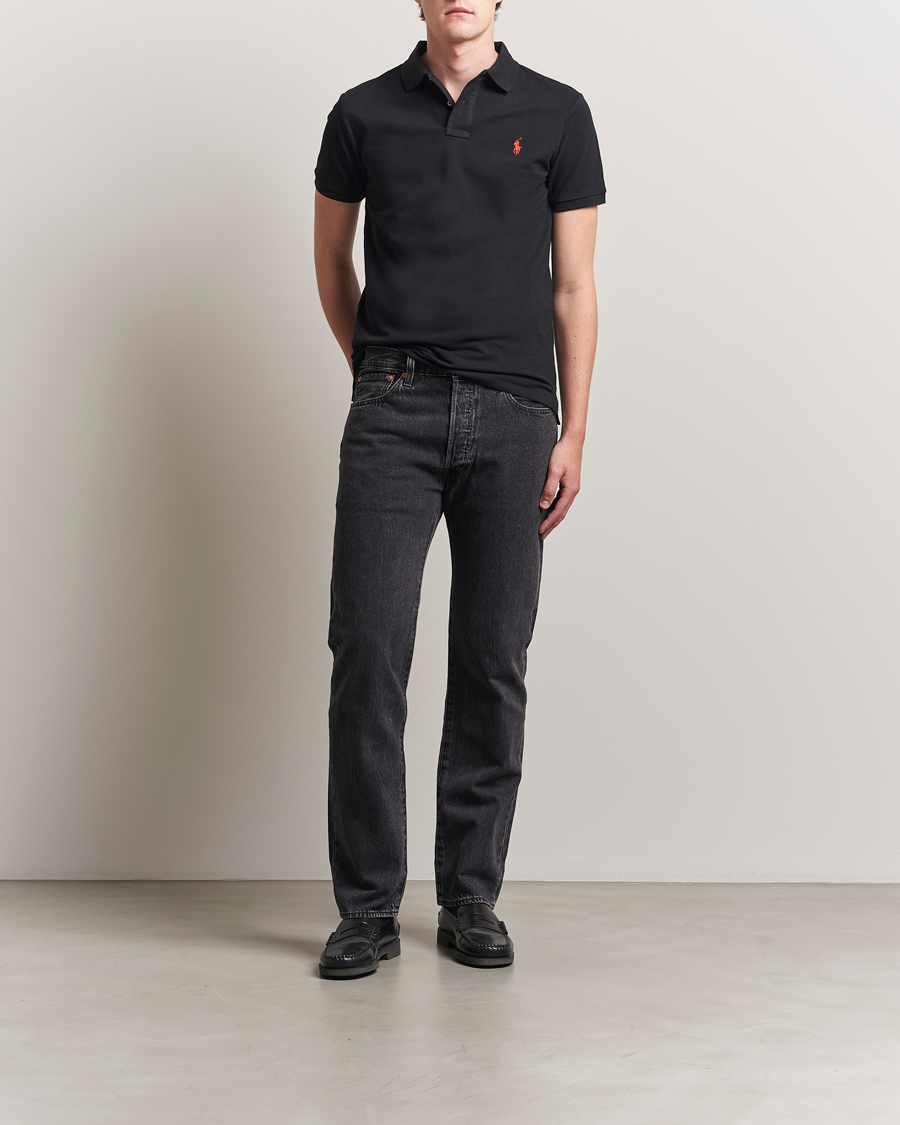 Ralph Lauren The Skinny Polo S ブラック Polo Ralph Lauren SKINNY FIT - Polo - polo black/negro - Zalando.es