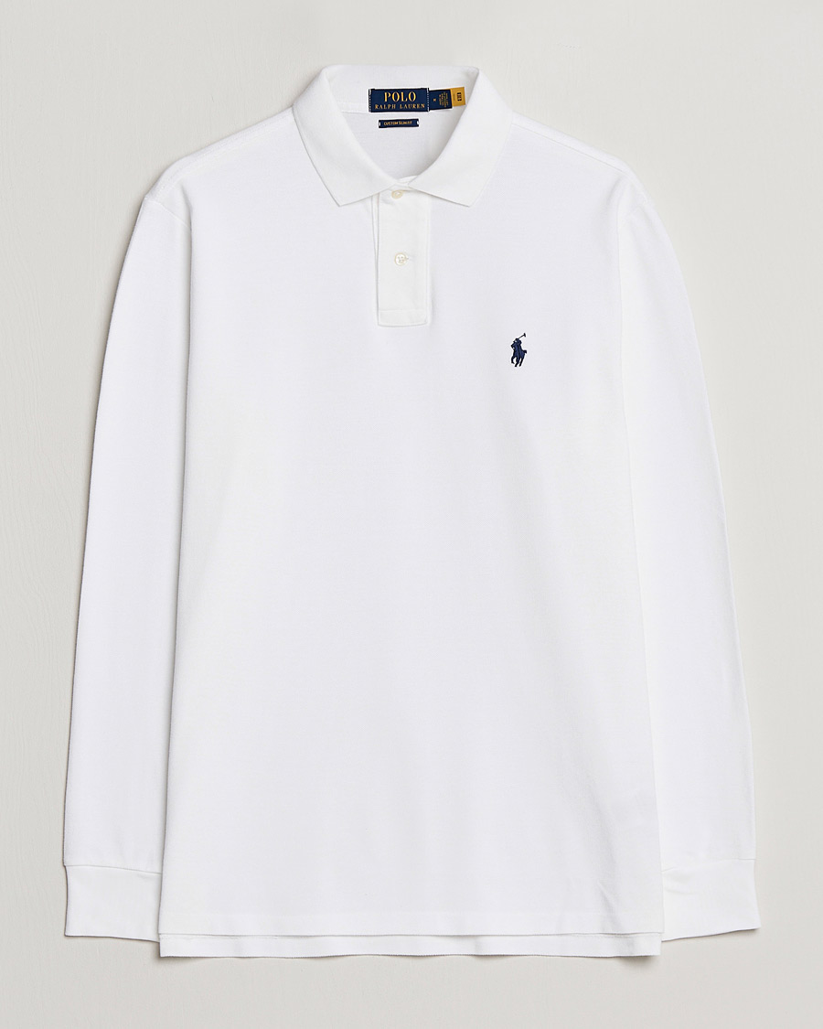 Hombres | Polos | Polo Ralph Lauren | Custom Slim Fit Long Sleeve Polo White