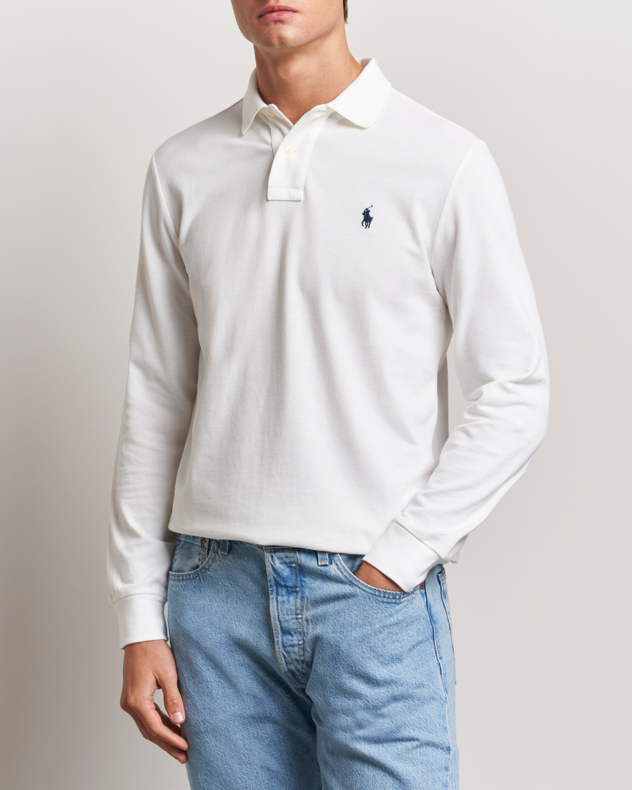 Hombres |  | Polo Ralph Lauren | Custom Slim Fit Long Sleeve Polo White