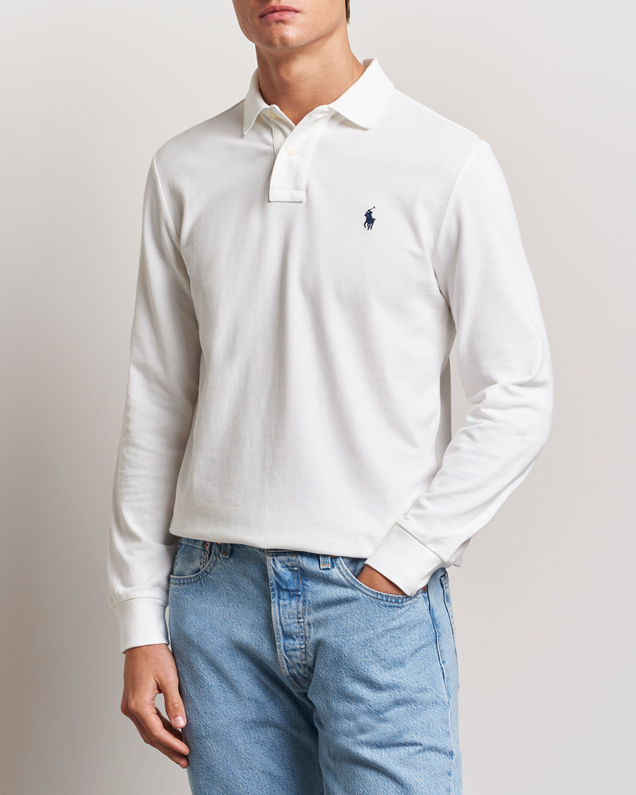Hombres | Polos | Polo Ralph Lauren | Custom Slim Fit Long Sleeve Polo White
