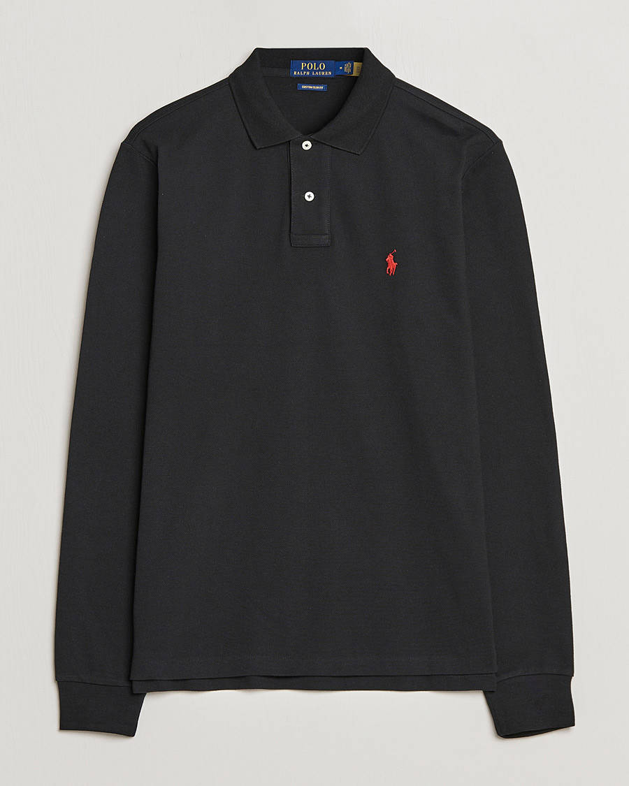 Hombres | Polos | Polo Ralph Lauren | Custom Slim Fit Long Sleeve Polo Polo Black