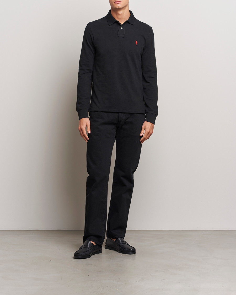 Hombres | Polos | Polo Ralph Lauren | Custom Slim Fit Long Sleeve Polo Polo Black