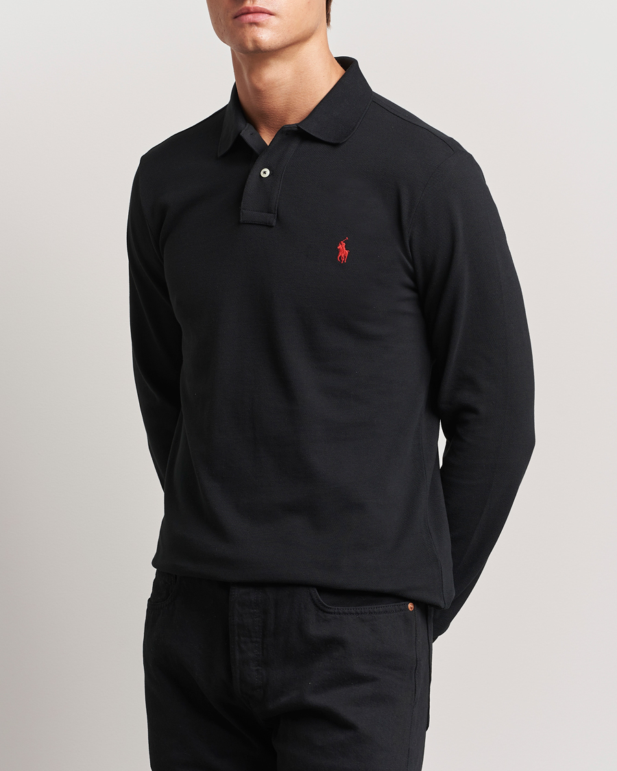 Hombres |  | Polo Ralph Lauren | Custom Slim Fit Long Sleeve Polo Polo Black