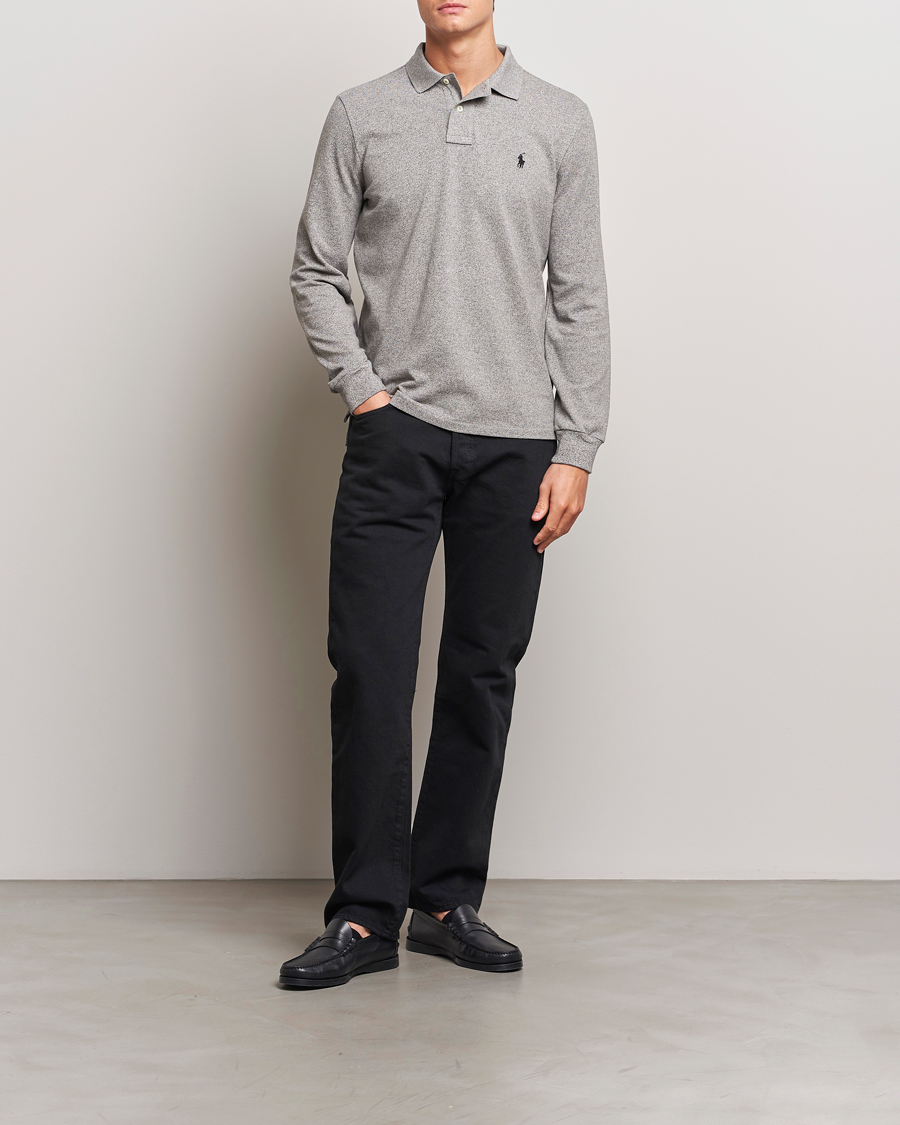 Hombres | Polos | Polo Ralph Lauren | Custom Slim Fit Long Sleeve Polo Canterbury Heather