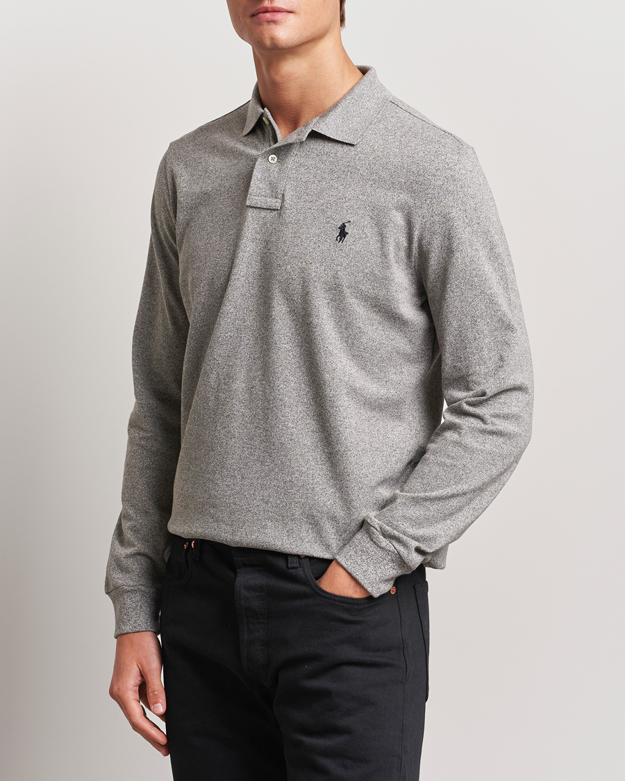 Hombres | Polos | Polo Ralph Lauren | Custom Slim Fit Long Sleeve Polo Canterbury Heather